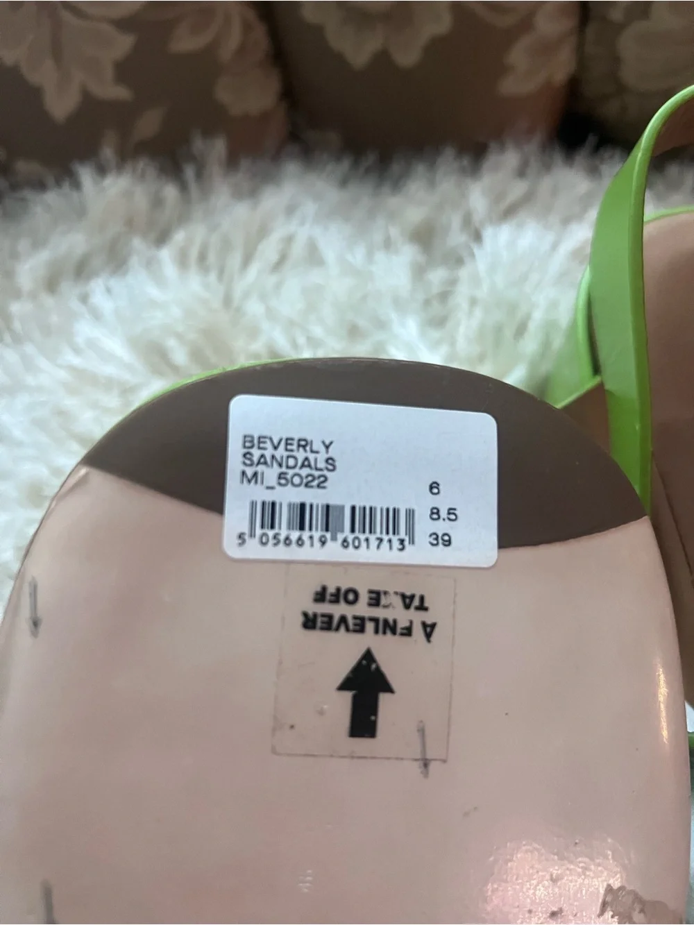 Everly Lime Green Patent Slingback Block Heel Sandals